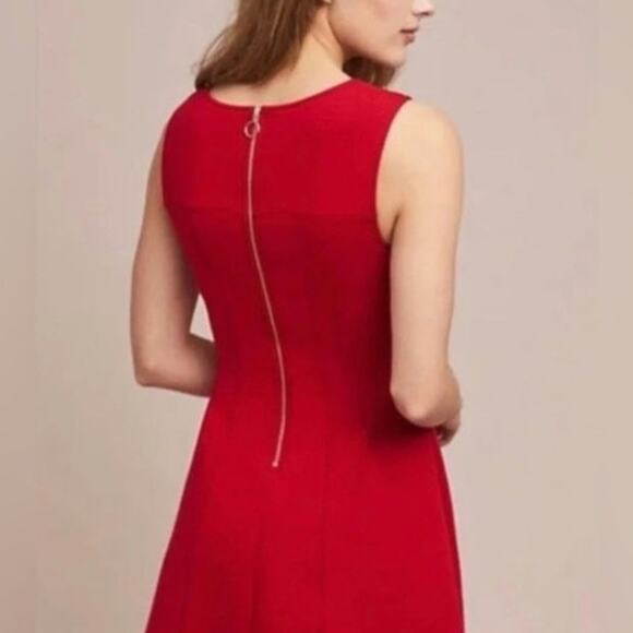 Anthropologie Maeve Red Scuba Debutant Dress - Picture 3 of 9